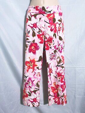 Pure Essence Pink Floral Capris Size L